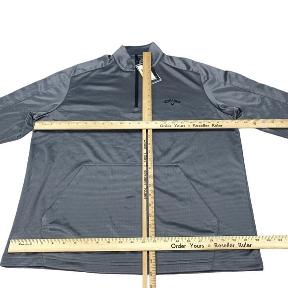 Callaway Golf Sweatshirt Mens Medium Gray OptiDry Mock Neck UPF 50+ Quarter Zip - Picture 4 of 15